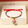 Pulseras Sencillas de Hilo de Colores para el Festival del Bote del Dragón, Pequeños Regalos para Puestos del Mercado y Atracciones Turísticas, Hilo Rojo con una Sola Cuenta al por Mayor