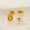 Moda Europea y Americana Sencillos y Elegantes Pendientes de Acero de Titanio Acero Inoxidable Chapado en Oro de 18K Pendientes Mini de Letras de Burbuja para Mujer