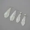 Diseño de Nicho Europeo y Americano Pluma Blanca Simple Cuentas Antiguas Tejidos a Mano Elegantes con Estilo Pendientes de Gama Alta Pendientes