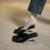 Sandalias Cuadradas Estilo Francés con Lazo para Mujer, Tacones Ultraltos, Nuevas de Verano 2026, Tacones de Cuña de Satén Estilo Hada para Exteriores
