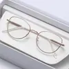 Armações de Óculos Retrô Ultraleves para Mulheres, Ópticas, Podem Ser Equipadas com Lentes de Grau, Estilo Tendência das Celebridades da Internet Estilo Coreano, Armação Redonda, Armação de Óculos para Rosto Grande, Aro de Fio Dourado
