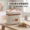Bolsa de almuerzo aislada para el trabajo, con forro de papel de aluminio engrosado, tela resistente al calor, un asa, cierre de cremallera y propiedades impermeables y resistentes a las manchas
