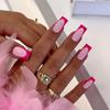 Uñas rojas de estilo europeo y americano ins de longitud media, belleza de uñas francesas, moda, chica popular, uñas de belleza para mujeres maduras