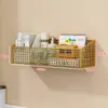 Estante de almacenamiento de pared para dormitorio de estudiantes, estante colgante adhesivo para dormitorio, organizador de pared para mesita de noche/sobre cama, cesta colgante sin perforaciones