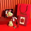 Chaveiro Saco da Sorte Dourado Mais Vendido Pingente de Ouro Puro 999 Corrente para Celular Atrai Riqueza Presente Promocional de Seguro