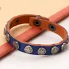 Accesorios Nuevos Transfronterizos Estilo Punk Hip-Hop Europeo y Americano Pulsera de Cuero Ajustable Creativa Pulsera de Estrella de Cinco Puntas Joyería