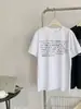 Camiseta de Manga Corta con Estampado de Letras Estilo Retro Chino Moda Americana para Mujer Verano Holgada Chic Estilo Hong Kong Top de Manga Media de Longitud Media
