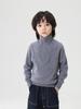 Nuevo Suéter de Cachemir Puro de Montaña para Niños Otoño e Invierno Cuello Semi Abierto Manga Raglán Niños Medianos y Grandes Suéter Cálido de Punto Moda con Cuello Reversible