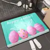 Tapetes de Cocina de Tierra de Diatomeas de Pascua, Antideslizantes y Absorbentes de Agua, con Diseños de Conejos y Huevos, Venta al por Mayor de Fábrica, Tapetes de Cocina Transfronterizos