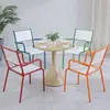 Set Promocional Sencillo y Colorido de Mesa y Sillas para Tienda de Té de Leche, Patio Exterior, Resistente al Sol e Impermeable, Mesas y Sillas de Aleación de Aluminio para Exteriores Personalizadas