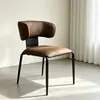 Silla de Comedor, Silla de Hotel de Arte en Cuero de Alta Gama Estilo Italiano, Uso Creativo en el Hogar, Minimalista Moderno, Adecuada para Reuniones, Ocio, Café, Lujo Ligero