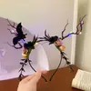 Diadema de Halloween Divertida para Fotos de Eventos Disfraz Accesorios de Cosplay Diadema de Flor Luminosa Pin Lateral Joyería para la Cabeza