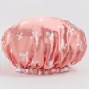 Gorro de ducha casero de doble capa para mujer, con protección para los oídos, impermeable, evita que el cabello se moje durante la ducha, engrosado para una mejor protección del cabello y reutilizable