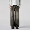 Maple House Roupa Masculina / Calça Jeans de Liocel Masculina Nova da Temporada Tendência Retro Americano Solta de Perna Larga Longa