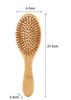Peine de bambú para masajear de mano ahorrador de trabajo cabeza redonda dientes de bambú no dañan el cabello cabello largo de mujer peine de cojín de aire de goma para el hogar regalo