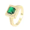 Anillo Cuadrado de Circonita Vintage Elegante de Cuatro Garras para Hombres y Mujeres, Clásico de Alta Gama, Anillo para Dedo Índice de Cobre Puro, Exclusivamente para Ventas Transfronterizas