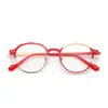 Nuevas Monturas Metálicas Ovaladas de Bloques de Color Transfronterizas para Miopía, Se Pueden Personalizar con Lentes Graduados, Monturas Retro Pequeñas para Rostro 27171