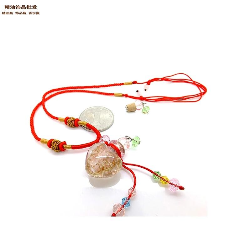 中国精油饰品网心形粉红色金莎细双扣绳项链2.jpg