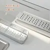 Suporte para Hashi de Aço Inoxidável com Furos de Drenagem, Cesta de Armazenamento Doméstica com Tampa, Caixa de Armazenamento Multifuncional