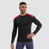 Roupa de Corrida ao Ar Livre de Verão de Secagem Rápida com Costura em Cor Contrastante, Leggings para Academia, Roupas Esportivas de Manga Longa com Gola Redonda Finas com Sensação de Gelo