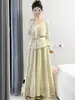Conjunto de Moda de Primavera y Verano 2026 para Mujer, Elegante Kimono Protector Solar de Manga Larga Holgado y Falda de Cintura Alta