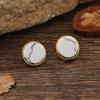Pendientes nuevos de estilo étnico, pendientes de piedra de pino, pendientes de cristal redondos de aleación de zinc retro de mármol de estilo coreano, joyería