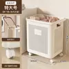 Cesto de Roupa Suja Grande com Divisórias para Casa com Rodas Debaixo do Gabinete do Banheiro Cesto de Roupa Suja com Alça Cesto de Armazenamento de Roupas para Banheiro