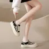 Zapatos Casuales de Lona para Mujer, Suela Gruesa, Pequeños, Nuevos 2025 Versátiles para Estudiante, Zapatillas de Punta Ancha, Zapatos Blancos de Suela Suave