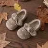 Sapatos de Princesa Pelúcia Quente Estilo Coreano Bolinhas 2026 Novo Inverno Menina Bebe Solado Macio Versátil Mary Jane Algodão
