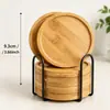 Esterilla de Té de Bambú y Madera Maciza, Base Resistente al Calor para Mesa de Comedor Grande, Portavasos Redondo con Ranura para Ceremonia del Té en Cafetería/Restaurante