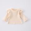 2025 Estilo Coreano Bebê Infantil Roupas Bebê Menina Primavera e Outono Engrossado Pit Malha Base Camisa Camiseta Estilo Ocidental All-match Top