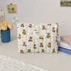 Lindo Bolso Cosmético Acolchado de Oso de Dibujos Animados, Bolso de Mano para Niña de Aspecto Elegante, Dulce Bolsa de Almacenamiento Forro de Gran Capacidad