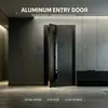 Liga de Alumínio Porta de Entrada Principal de Villa Estilo Levemente Luxuoso Moldura Estreita Porta Antifurto Porta de Entrada de Alumínio