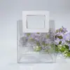 Bolsa de Mão Transparente de PVC com Efeito Laser Bolsa de Presente de Casamento Bolsa de Presente de Mão Bolsa de Presente de Natal de Alto Padrão