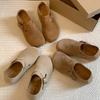Zapatos Planos Burken que Aumentan la Altura para Viajeros Diarios Mujer 2025 Nuevo Primavera y Otoño Retro Redondo Clásico Zapatos de Una Sola Pieza