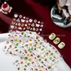 Pegatinas para Uñas con Relieve de Hombre de Jengibre Popular Oso de Santa Claus Lazo Pegatinas para Uñas Dibujos Animados Accesorios para Uñas