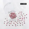 Rhinestones para Uñas Dongzhou Crystal Light Color Rojo Rosa con Base Puntiaguda, Corazón Inclinado, Brillo Deslumbrante, Decoraciones para Uñas de Corazón de Cristal K9 Color Durazno, Corazón Inclinado Rectangular