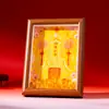 Feng Shui Taoísta Armonía Matrimonial Marco Dorado para Fotos Adorno de Prosperidad para Sala de Estar Mesa de Entrada Regalo para el Día de Qixi San Valentín