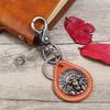 Europeia e americana punk retro liga cowhide chaveiro cross-border e-commerce fornecimento punk couro chaveiro joias masculinas