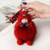 Pingente de Bola de Pelo de Raposa Real Boneca Dormindo Pingente de Pelúcia Acessórios para Bolsa Pingente Criativo de Chaveiro de Carro para Mulheres