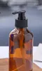 Botella spray Boston marrón l botella de gel antibacterial gran capacidad esterilización l bomba de presión botella cosmética de vidrio