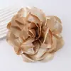 Satén Francés 19cm Tela Exagerada Flor Grande Broche de Pin para Corsage de Mujer Flor Hecha a Mano Broche de Accesorios para Ropa