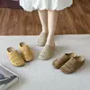 Zapatos para Mujer Grape Mom de Cuero Genuino con Calados, Zuecos Estilo Birkenstock que Aumentan la Altura, Medias Zuecas de Punta Cerrada, Zapatos Perforados de Suela Gruesa y Suave para Uso en Exteriores