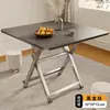 Mesa Plegable, Mesa de Comedor, Mesa Pequeña para Uso Doméstico, Mesa Redonda Simple, Mesa Portátil para Viviendas de Alquiler, Uso en Exteriores, Montaje de Puesto, Mesa Cuadrada para Comer