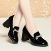 2023 tacones altos para mujer estilo Hepburn estilo coreano cómodos primavera y otoño zapatos nuevos zapatos de una sola capa para mujer zapatos de moda de piel de tacón grueso para mujer