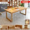 Escritorio para sala de estar, escritorio largo grande para leer y estudiar, mesa de comedor para el hogar, mesa doble larga, estación de trabajo para computadora