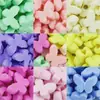 20*27mm Acrílico Color Sólido Mariposa Cuentas de Agujero Grande Materiales Hechos a Mano Cuentas de Agujero Vertical Cuentas Sueltas Accesorios para Joyería DIY