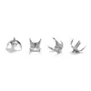 Aleación de Titanio F136 Rosca Externa Fondo Redondo Soporte de Garra de Cuatro Garras Tazón Curvo de Fondo Hueco Soporte de Garra Clavos para Hueso de Oreja Pendientes Huazi