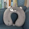 Almohada Portátil de Espuma Viscoelástica de Dibujos Animados en Forma de U Almohada de Viaje de Felpa Almohada para el Cuello Almohada Bordada en Forma de U Almohada de Viaje de Terciopelo Cristal Personalización