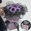 Presente de Dia dos Namorados, Buquê de Flores de Sabão Simulado com 19 Rosas, Presente de Dia das Mães, Buquê de Flores Eternas com um Toque de Luxo